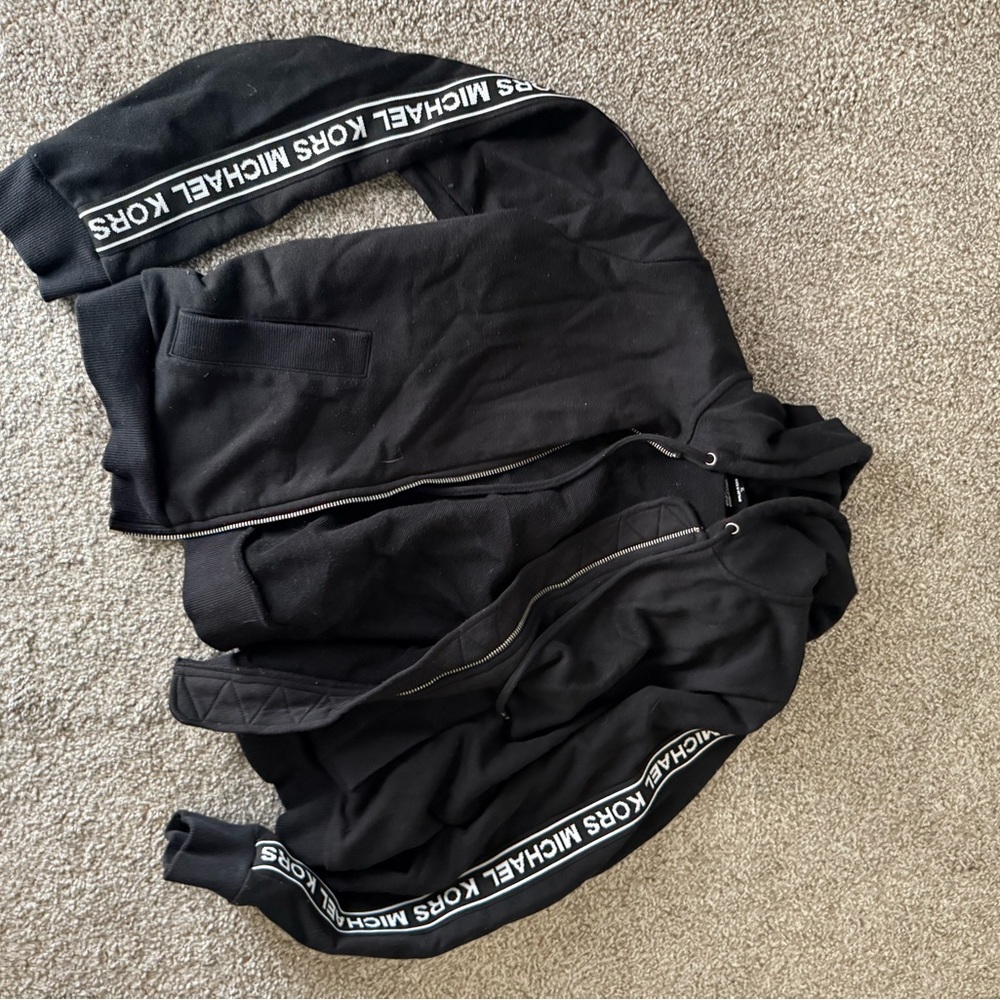 Michael Kors Black Zip-Up Hoodie